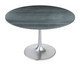 Metropolis Gray & Silver Natural Marble and Aluminum Dining Table