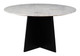 Strela White & Black Natural Marble and Mango Wood Dining Table