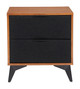 Zarif Black & Walnut Steel and Polyester Rectangular Nightstand