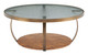 Gara Multicolor Glass and Steel Round Coffee Table