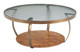 Gara Multicolor Glass and Steel Round Coffee Table