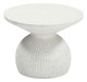 Corza White Poly Cement Round Coffee Table for Outdoor Use