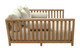 Teras Gray Acacia Wood and Olefin Daybed for Outdoor Use