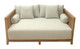 Teras Gray Acacia Wood and Olefin Daybed for Outdoor Use
