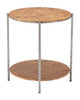 Adna Brown Steel Round Side Table
