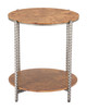 Adna Brown Steel Round Side Table