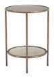 Anelli Bronze Glass and Steel Round Side Table