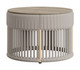 Sora Natural Tempered Glass and Aluminum Round Coffee Table for Outdoor Use