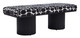 Botoia Black & White Pine Wood and Polyester Bench