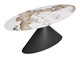 Armana White & Brown Steel Oval Dining Table