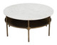 Bild White & Brass Natural Marble and Iron Round Coffee Table