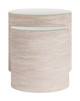 Carzo Stone Beige Tempered Glass Round Coffee Table Set