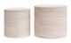 Carzo Stone Beige Tempered Glass Round Coffee Table Set