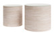 Carzo Stone Beige Tempered Glass Round Coffee Table Set
