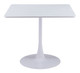 Molly White Steel Square Dining Table