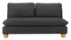 Minze Black Rubberwood and Polyester Loveseat