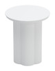 Kogur White Aluminum Round Side Table for Outdoor Use