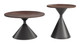 Rosk Walnut & Black Steel Round Coffee Table Set