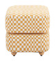 Haki Multicolor Rubberwood and Polyester Ottoman