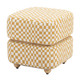 Haki Multicolor Rubberwood and Polyester Ottoman