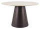 Jorf Beige & Bronze Steel Round Dining Table