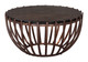 Kafig Bronze Sand Cast Glass and Iron Round Coffee Table