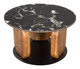 Pemba Multicolor Natural Marble and Mango Wood Round Coffee Table