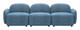 Cleo Blue Rubberwood and Polyester Modular Sofa