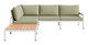 Lychee Green Acacia Wood and Aluminum Square Modular Sectional