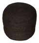 Lillian Black Jute and Polystyrene Ottoman