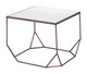 Arzon Bronze Glass and Steel Square Coffee Table Set