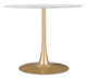 Opus White & Gold Steel Round Dining Table