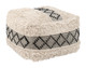 Pisco Beige & Black Cotton and Foam Ottoman