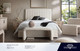 Brooke Queen Bed in Ivory Boucle, 65 x 87 x 54 Inches for Bedroom Furniture