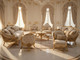 Luxury Traditional Living Room Set | Elite Antique Gold & Curved Royal Sofas