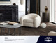 Pascal Sofa, Bone Boucle, 97 in. W x 48 in. D x 28 in. H with Swivel Design