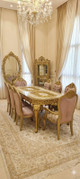 Victorian Rose & Antique Gold Dining Set – 8-Piece Hand-Carved Baroque Masterpiece