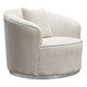 Raven Sofa, Light Cream Fabric / Silver Base, 98 in. W x 41 in. D x 30 in. H