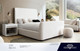 Eve Queen Bed in Ivory Fabric, 67 x 89 x 60 Inches for Bedroom Furniture
