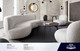 Simone Swivel Chair in White Faux Sheepskin, 33 in. W x 37 in. D x 29 in. H