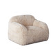 Dawson Chair, Natural Faux Fur, 45 x 40 x 32 Inches for Living Room Seating