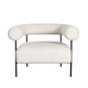 District Chair in Ivory Boucle, 38 x 33 x 29 Inches for Living Room Seating