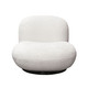 Simone Sofa in White Faux Sheepskin, 103 x 47 x 30 Inches with Swivel Design