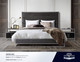 Empire Queen Bed in Fabric or Leatherette, 64-Inch W x 85-Inch D x 60-Inch H