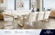Quinn Dining Chair, Cream or Grey Velvet / Brushed Gold, 24 x 22 x 33 Inches