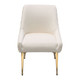 Quinn Dining Chair, Cream or Grey Velvet / Brushed Gold, 24 x 22 x 33 Inches