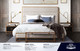 Empire Nightstand, Dark Brown with Gold or Silver Frame, 26 x 19 x 24 Inches