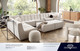 Wool Pouf in White Dyed Natural Wool, 19 x 19 x 16 Inches, Fully Assembled