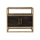 Empire Nightstand, Dark Brown with Gold or Silver Frame, 26 x 19 x 24 Inches