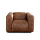 Hyde Chair, Saddle Leatherette, 43 x 38 x 28 Inches for Living Room Seating